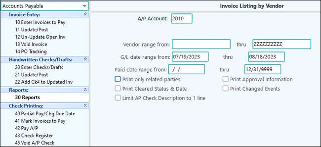 Invoices by Vendor