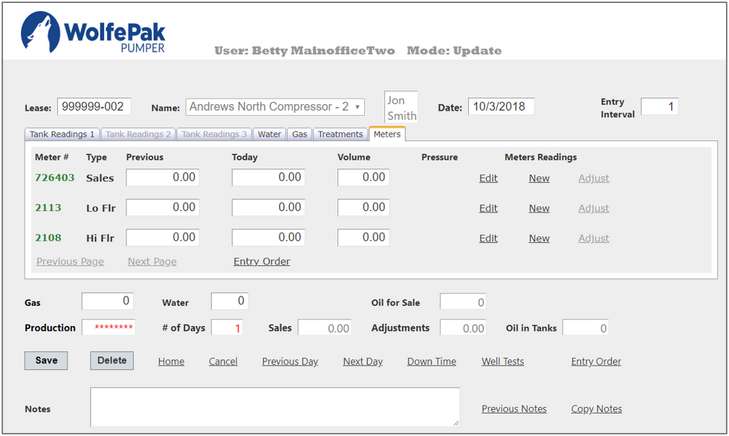 Pumper Meter tab