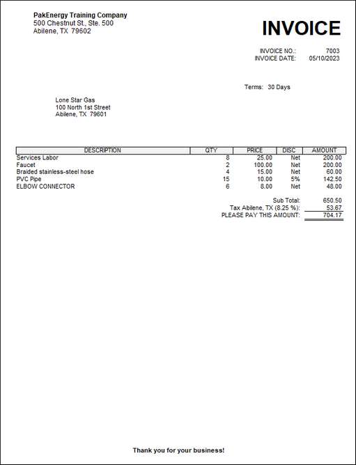 disc invoice 3