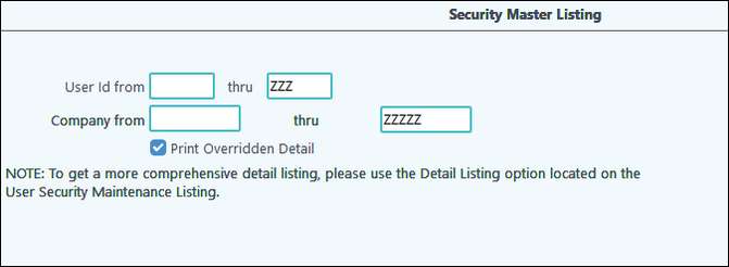 security Listing