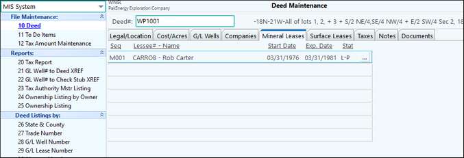 min leases tab