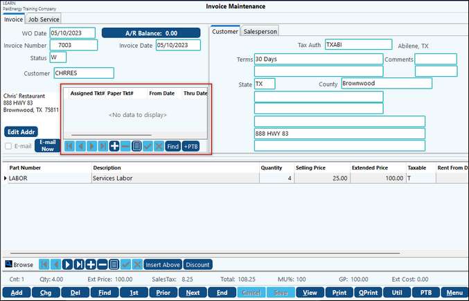 ptb ticket maint