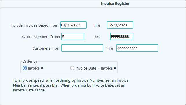 Invoice Register