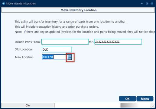 inv multi loc change loc