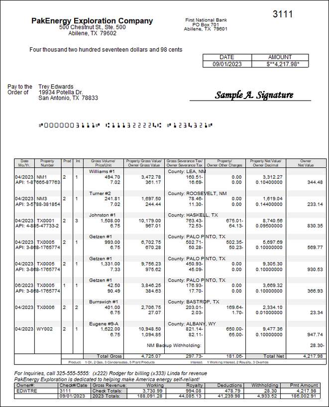 revbill grid stmt