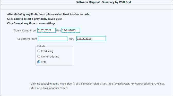 swd summary by well grid