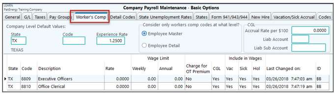 workers comp tab