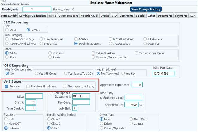 w2 employee maint 2