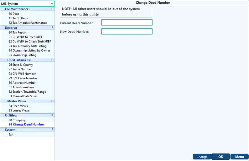mis change deed number