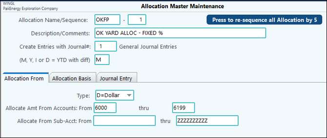 job cost alloc