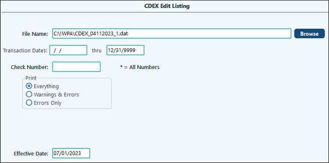 cdex edit listing