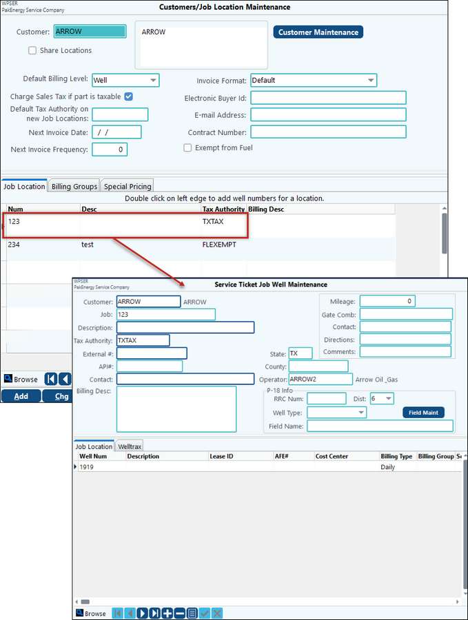 Customer job location 2