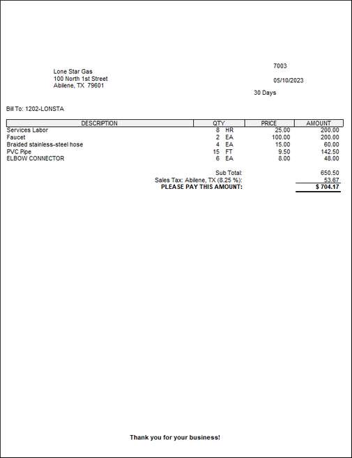 EP invoice