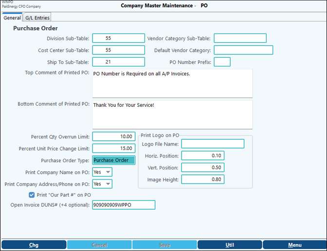 PO_Company Master