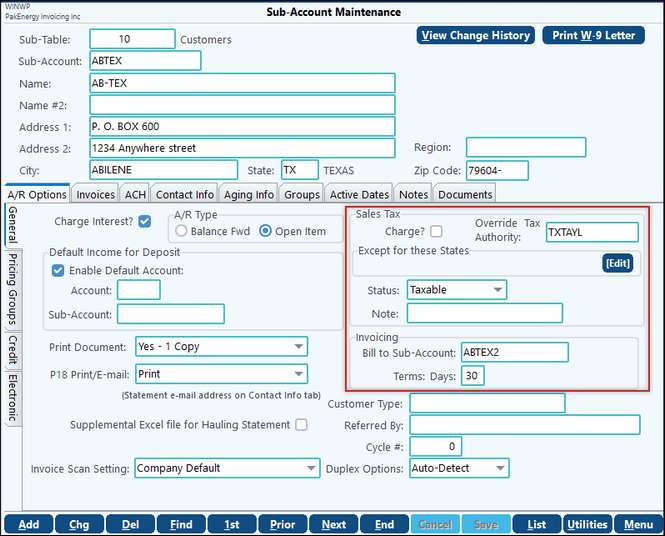 Invoicing_subaccount