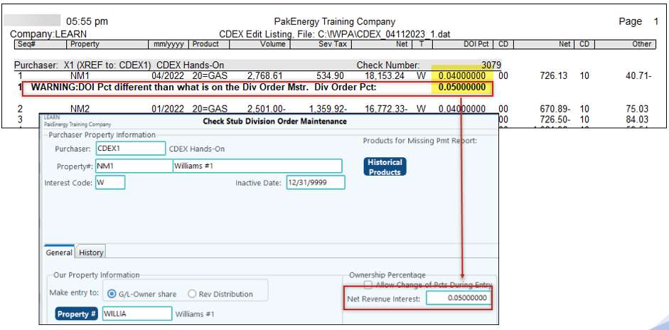 CDEX Edit Error Example 3