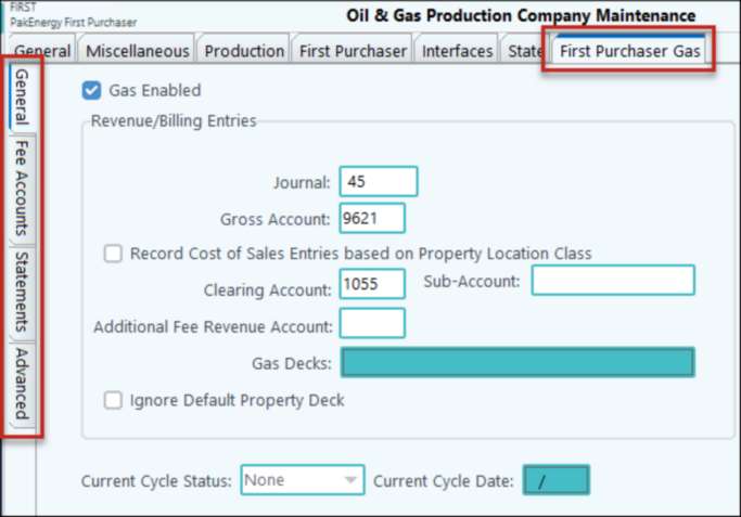 FP Gas tab