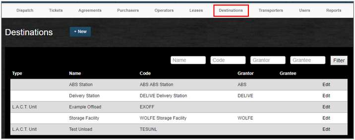 WebPortal Destinations