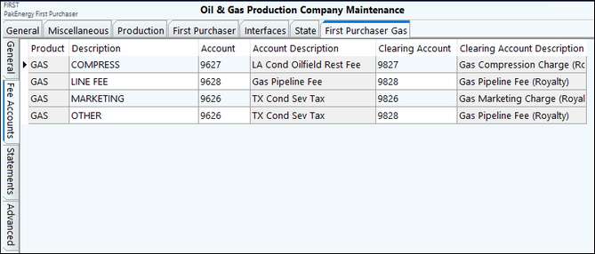 FP Gas fee tab