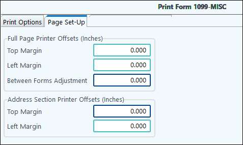 page setup