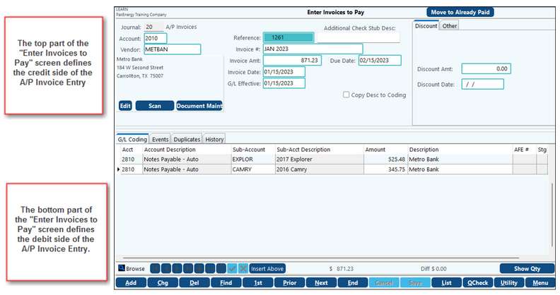 Enter Invoices to Pay