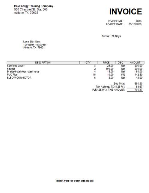 disc invoice