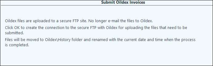 Submit Oildex Invoices