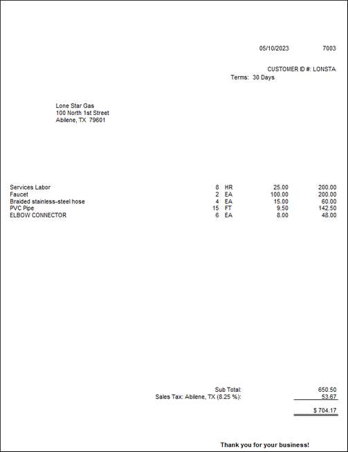 LS invoice