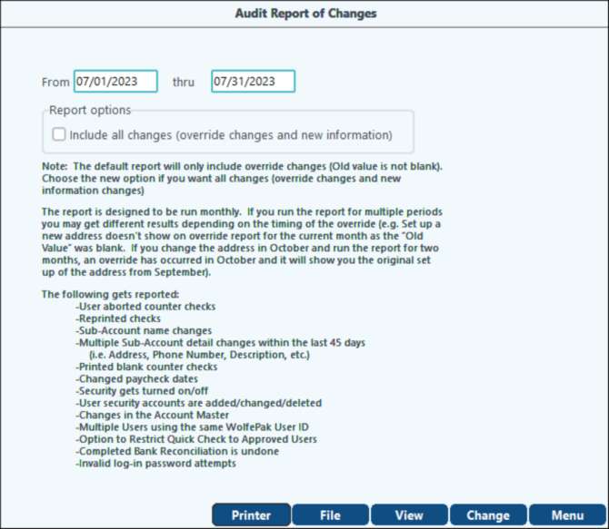 audit report of chgs1