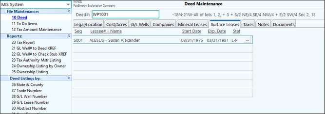 surface leases tab