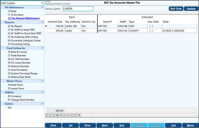 tax account maintenance