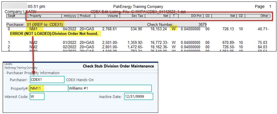 CDEX Edit Error Example 2