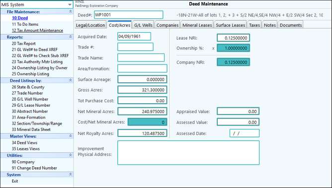 deed maint.